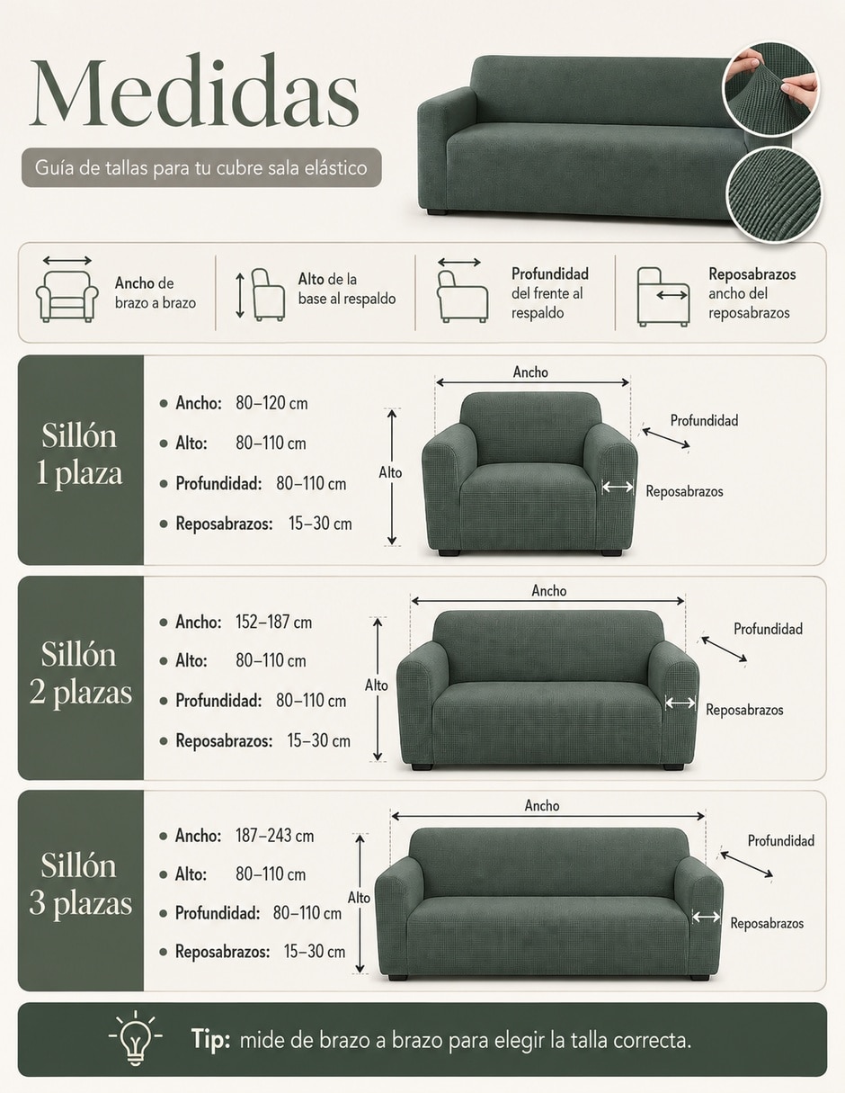 Funda sillón antideslizante 3 piezas 2
