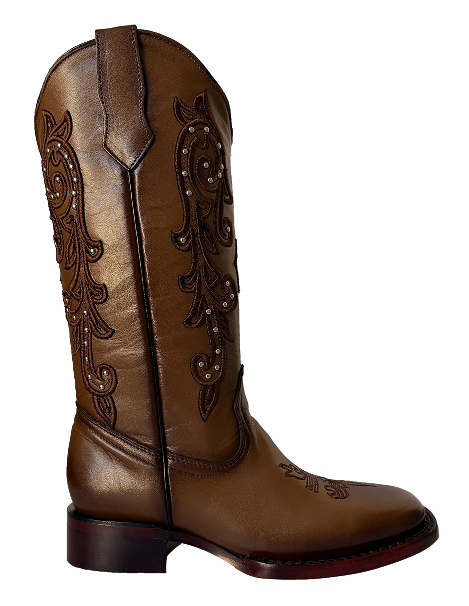 Bota Cowboy media pierna vaquero de piel para mujer 1