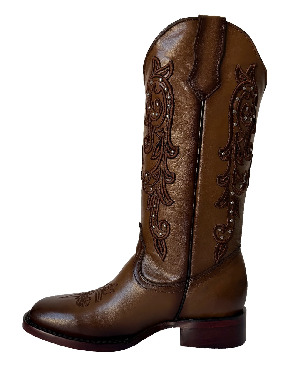 Bota Cowboy media pierna vaquero de piel para mujer 3