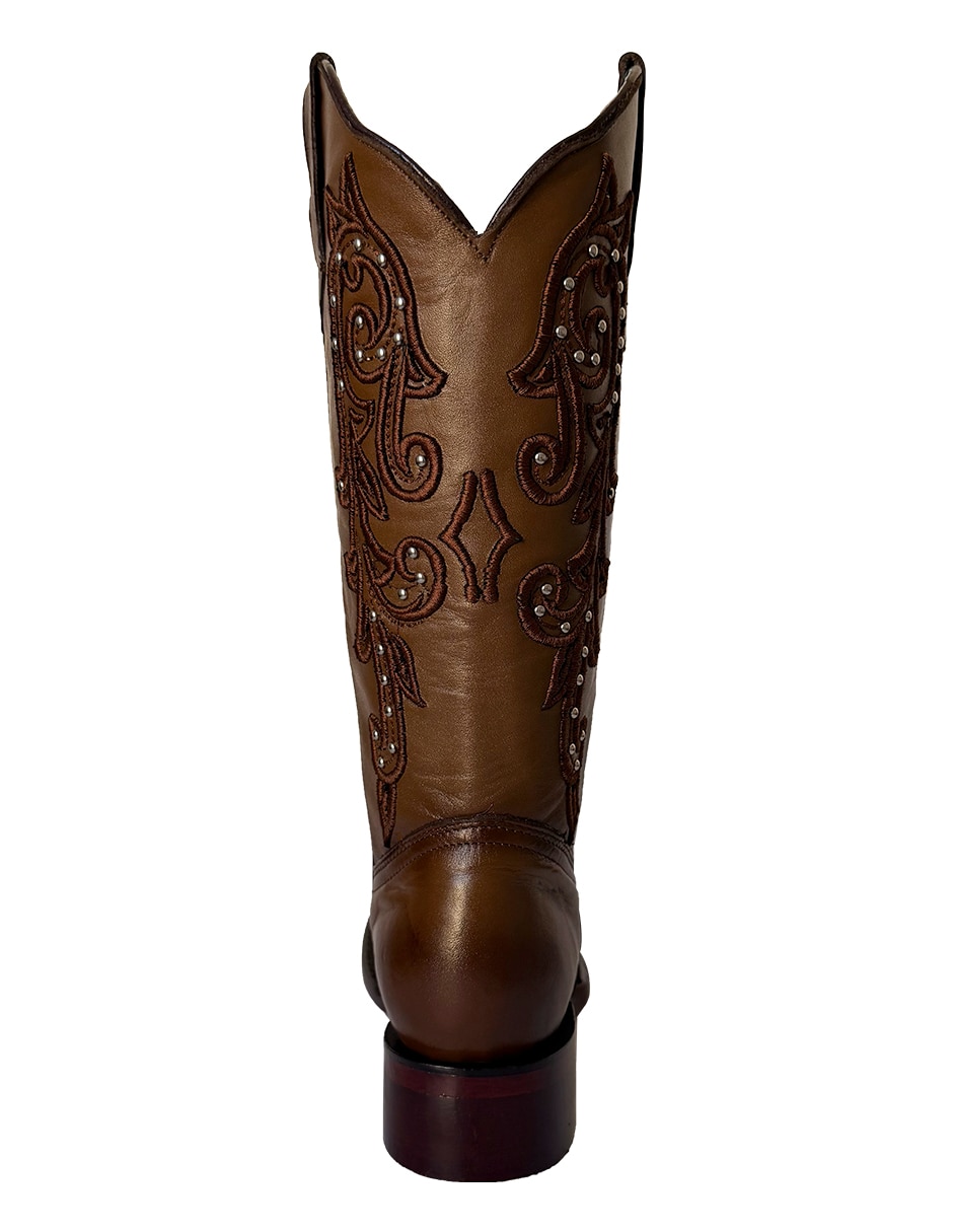 Bota Cowboy media pierna vaquero de piel para mujer 4