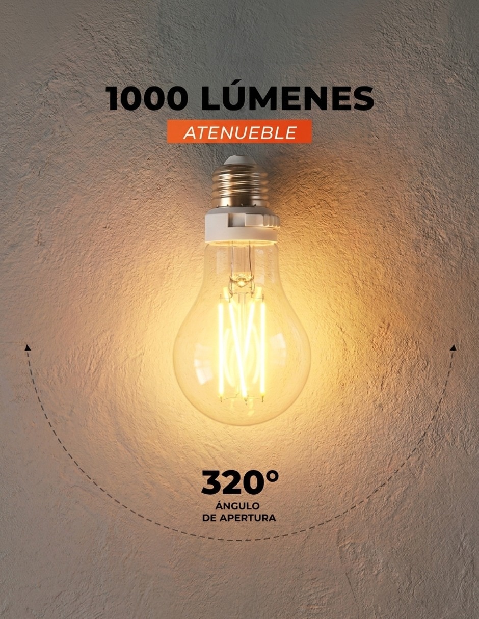 Foco LED 75 W de consumo 7 W de iluminación 1000 lm lúmenes 6