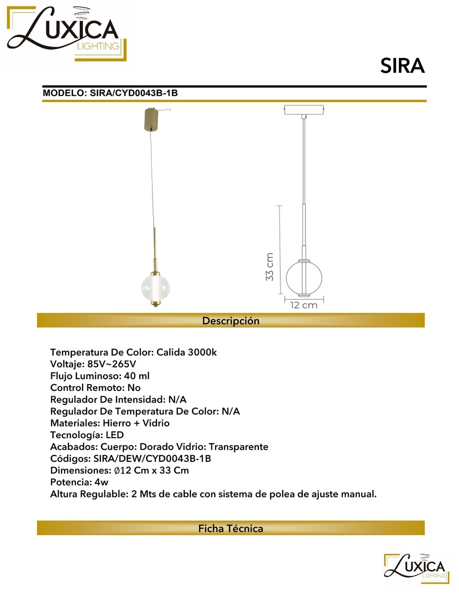 Arbotante LED sira 3