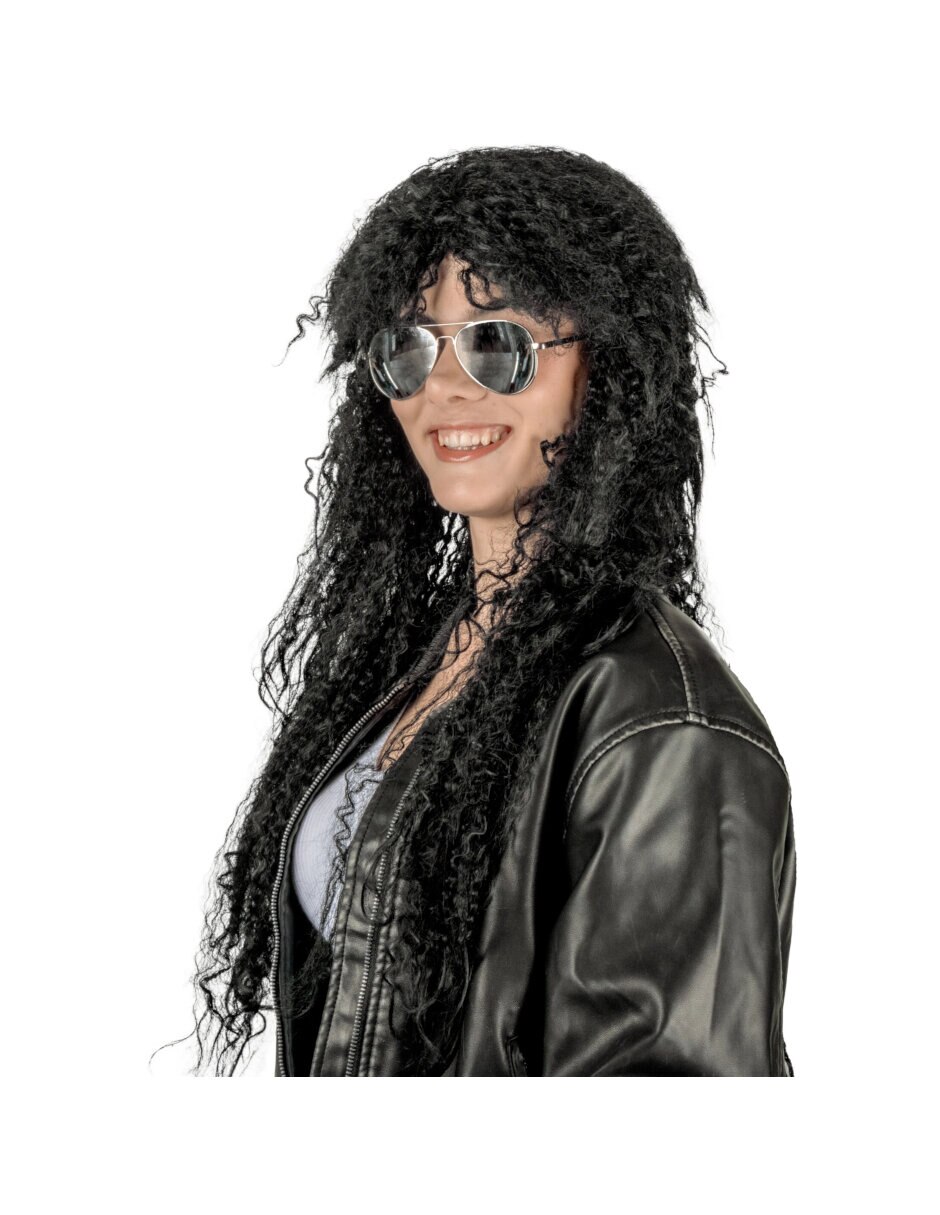 Peluca para disfraz de Estrella de Rock Deluxe 5