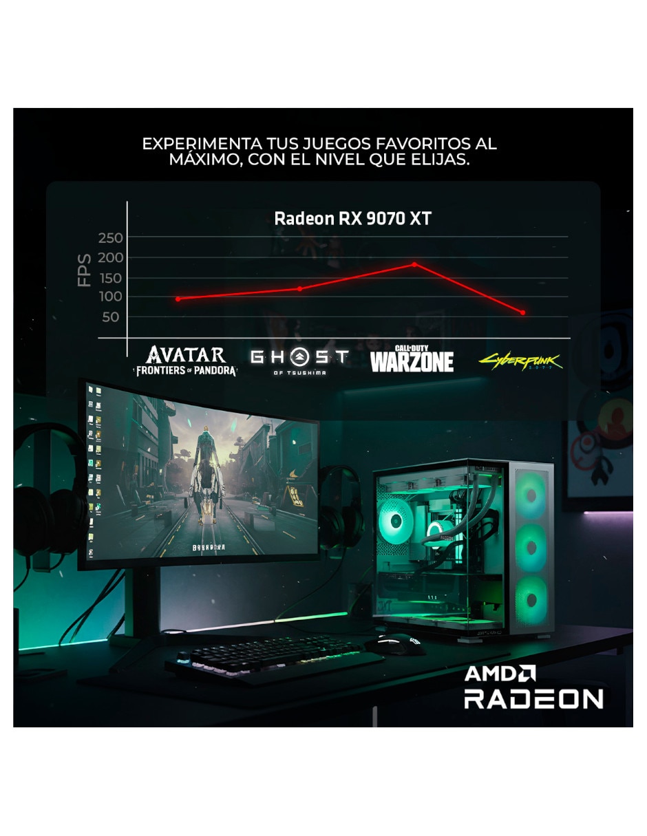 Computadora gamer 31.5 pulgadas Full HD AMD Ryzen 9 AMD Radeon RX 9070 XT 16 GB RAM 1 TB 7