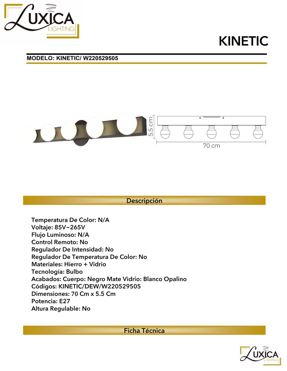 Arbotante Incandescente y LED kinetic 2