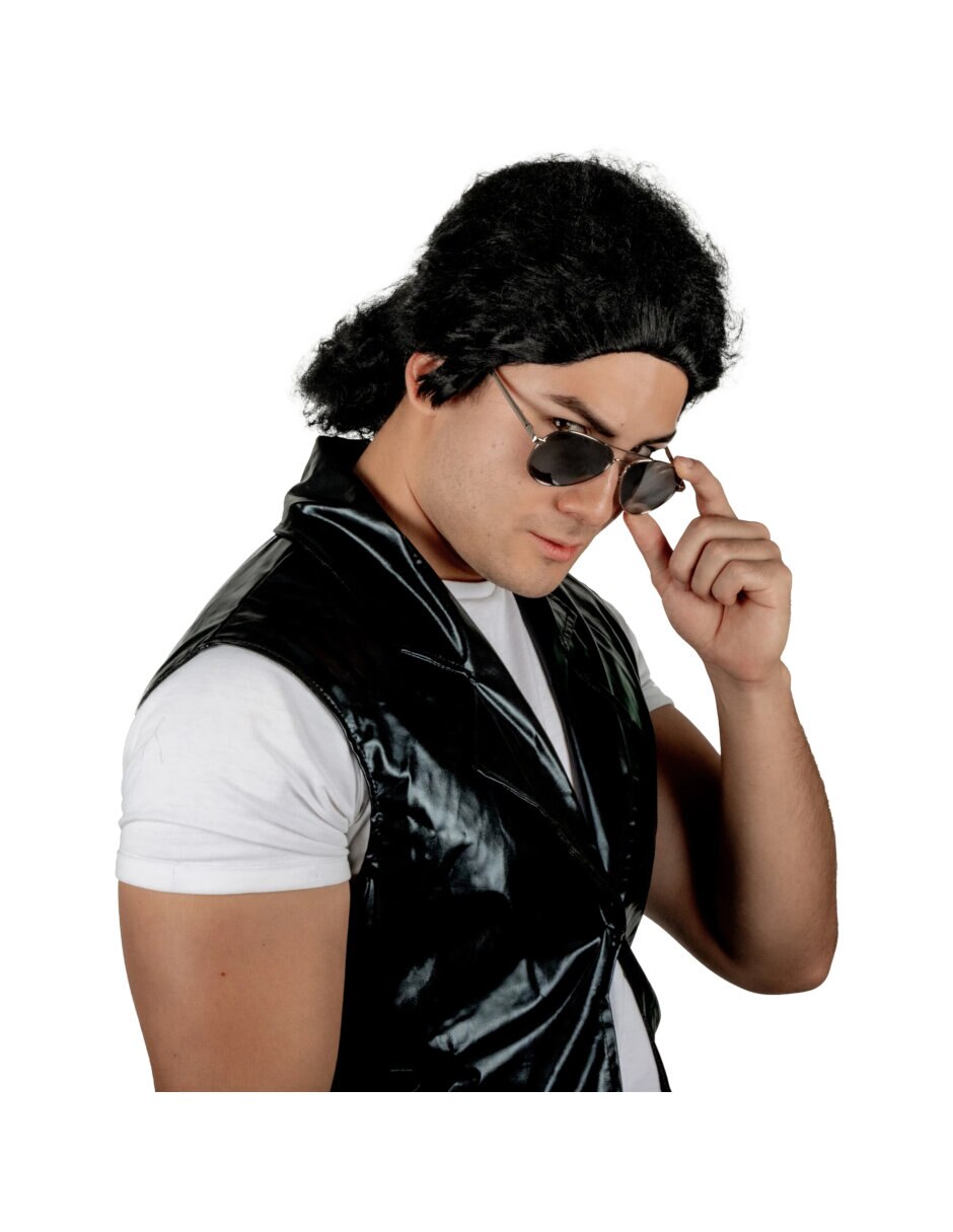 Peluca para disfraz de Rey del Pop Deluxe 6