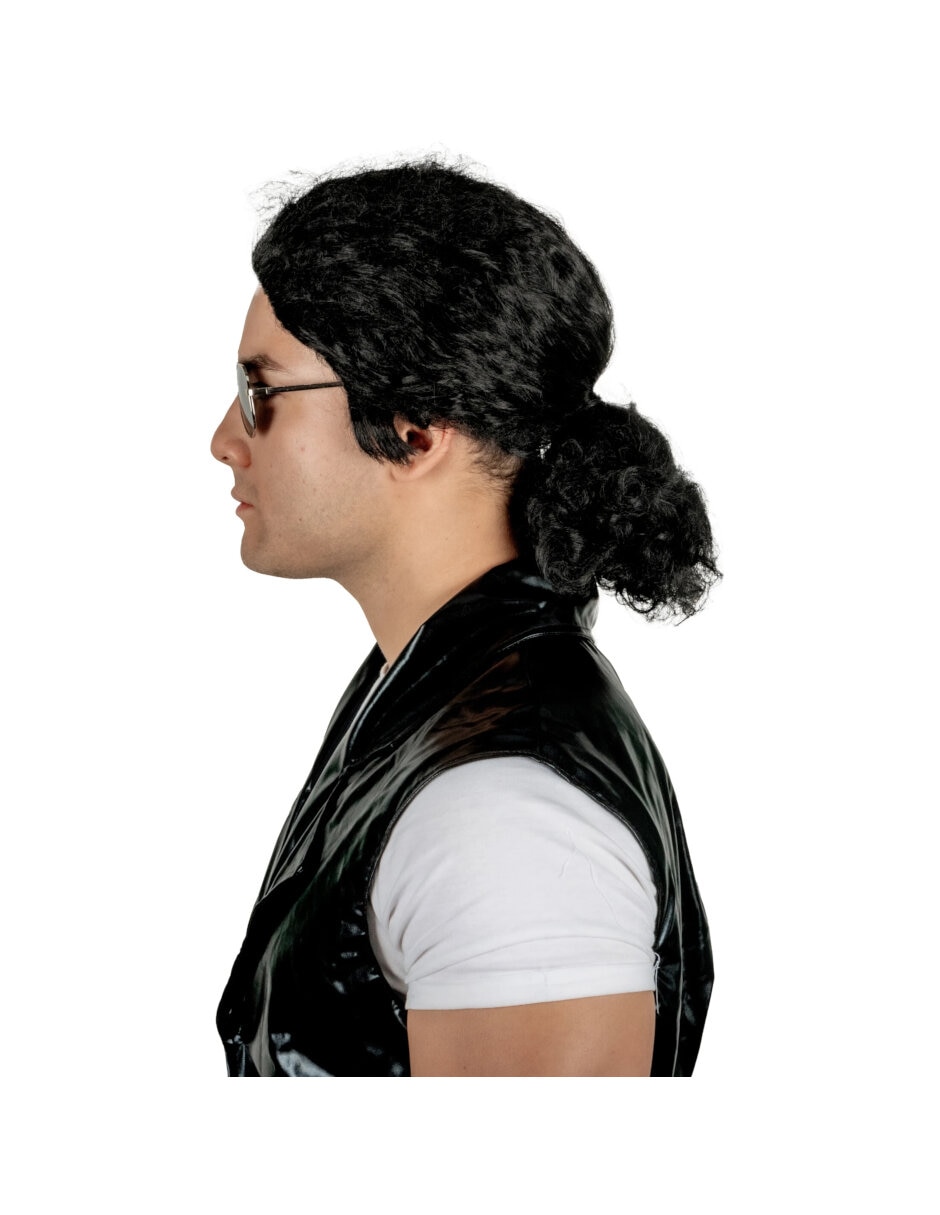 Peluca para disfraz de Rey del Pop Deluxe 4