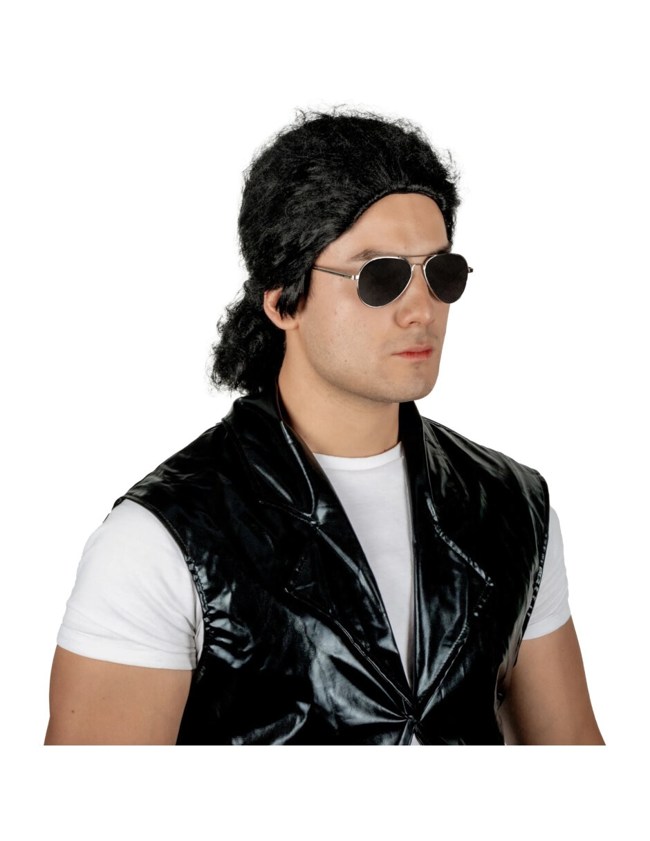 Peluca para disfraz de Rey del Pop Deluxe 3