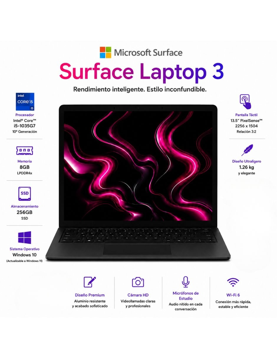 Laptop touch 13.5 pulgadas full hd intel core i5 integradas 8 gb ram 256 gb 2
