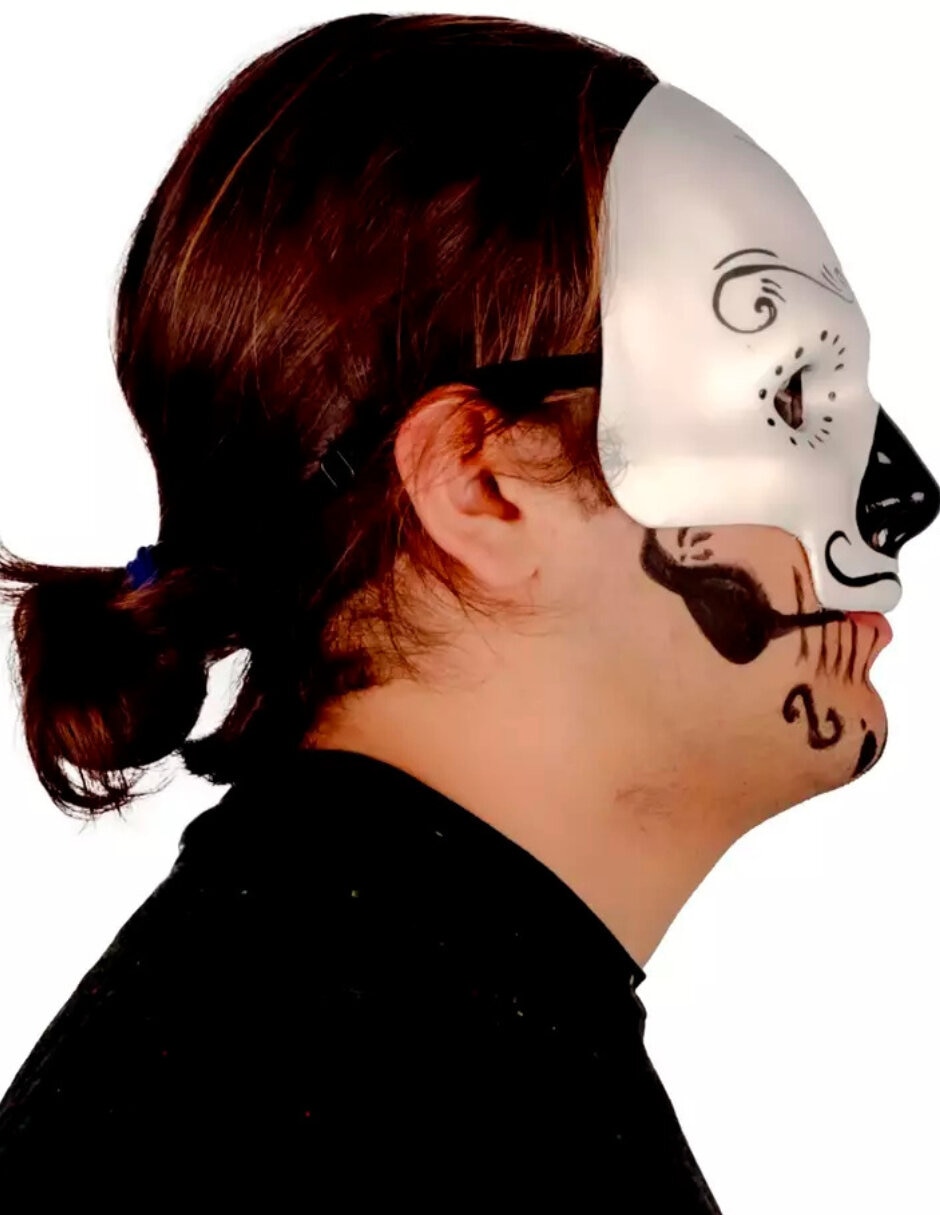 Máscara para disfraz de Calavera Vida y Muerte Rigídas 4