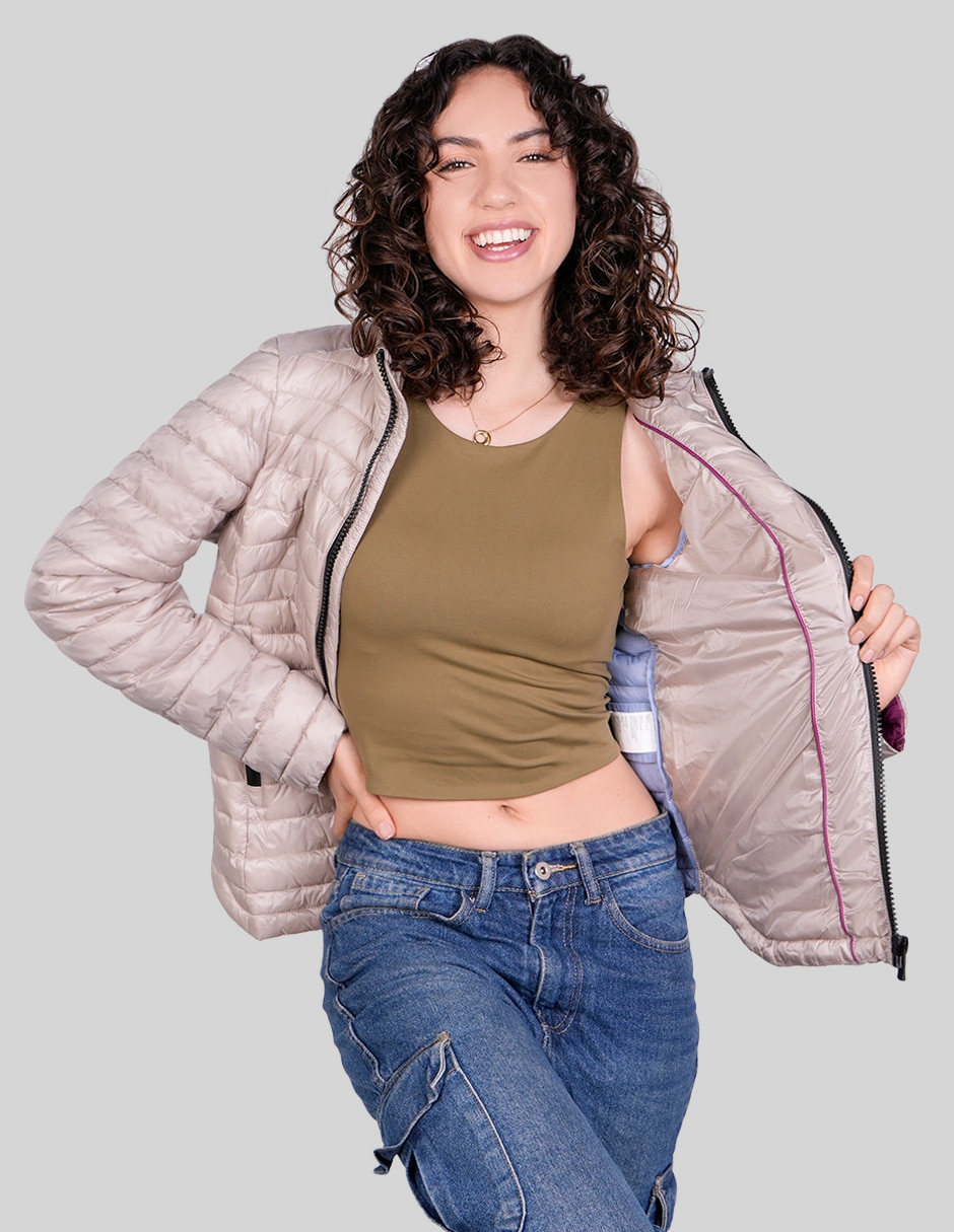 Chamarra casual chamarra corta para mujer 5