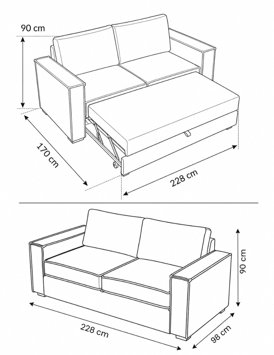 SOFÁ CAMA JAZMÍN de Poliuretano 13