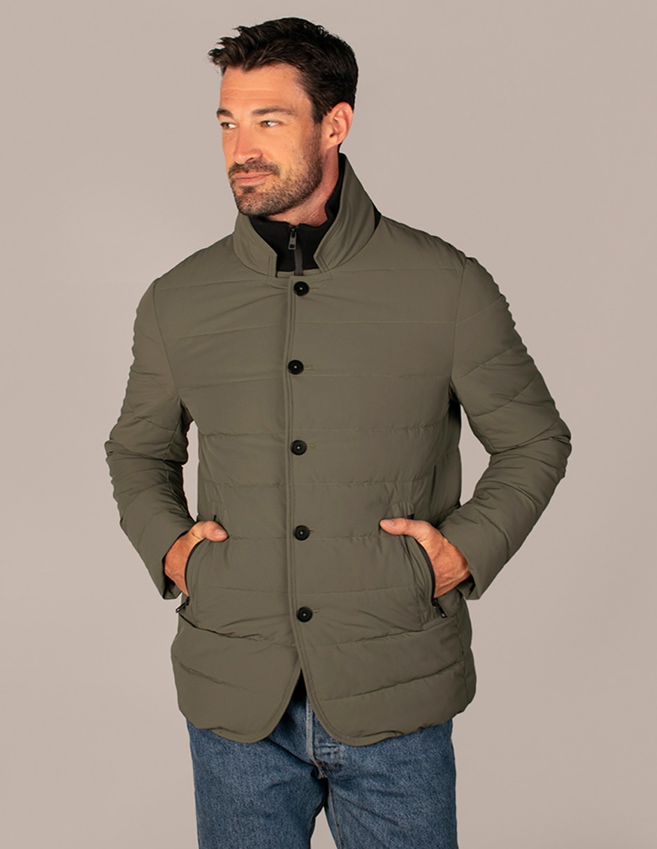Chamarra casual blazer cuello con cierre para hombre 1