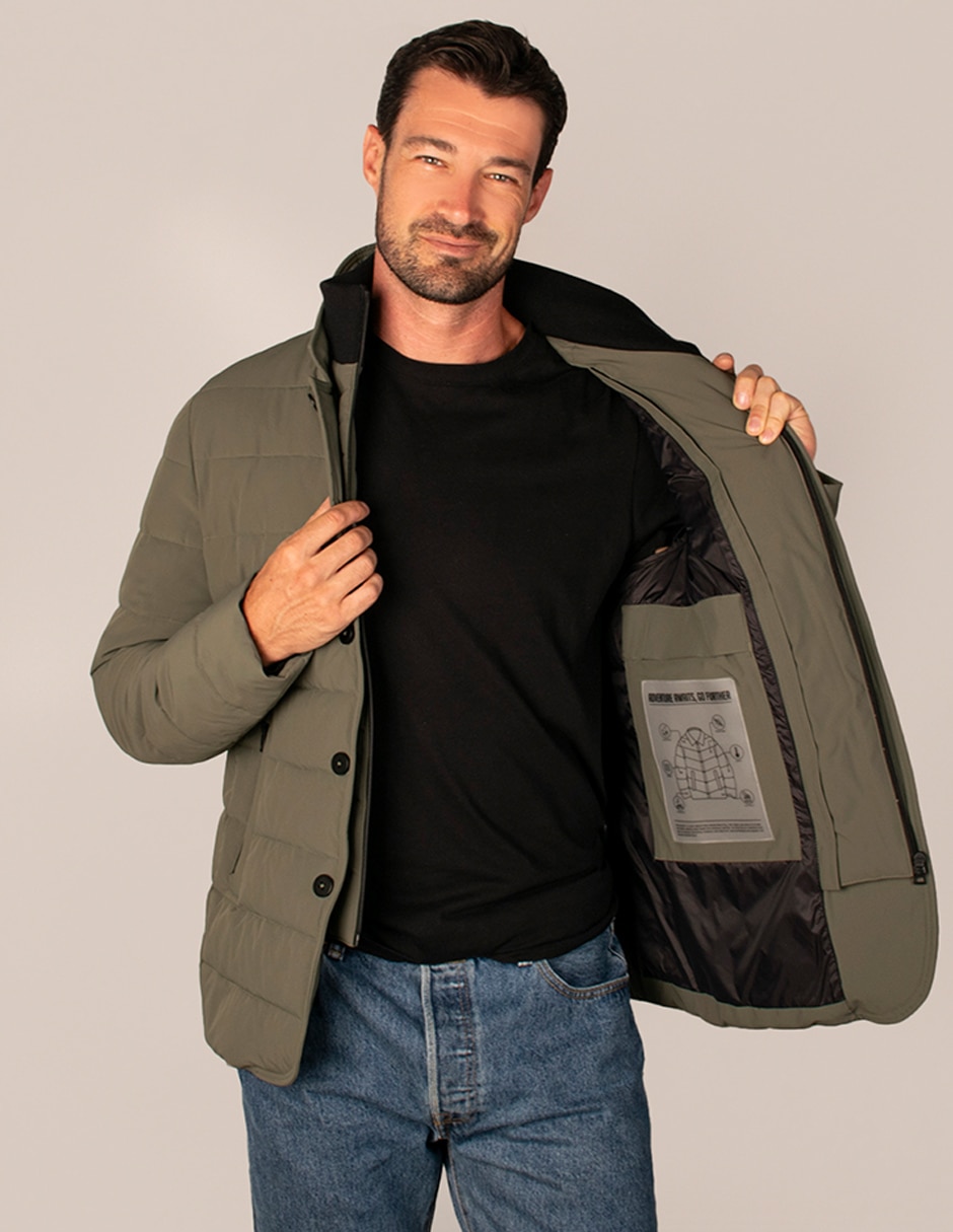 Chamarra casual blazer cuello con cierre para hombre 4