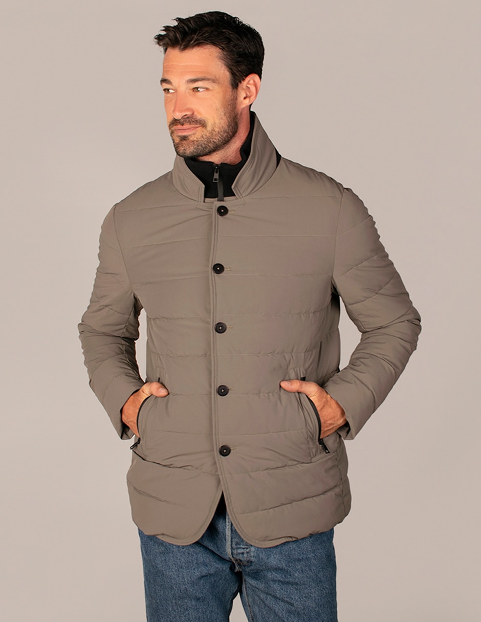 Chamarra casual blazer cuello con cierre para hombre Chamarra casual blazer cuello con cierre para hombre