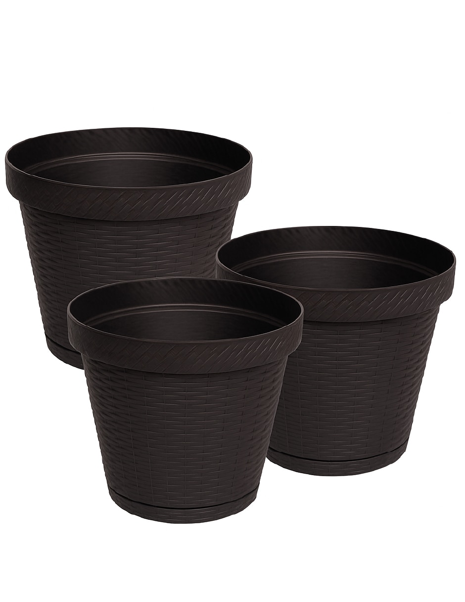 Set maceta de plástico con sistema automático de riego 1