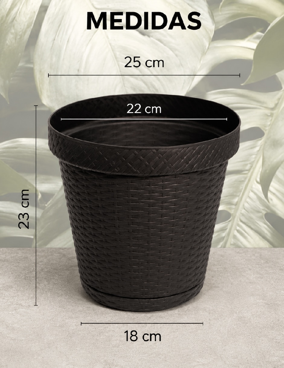 Set maceta de plástico con sistema automático de riego 5