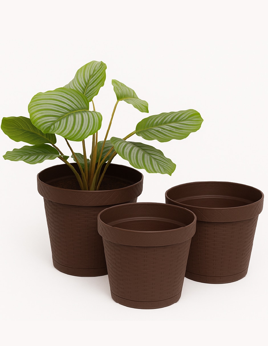 Set maceta de plástico con sistema automático de riego