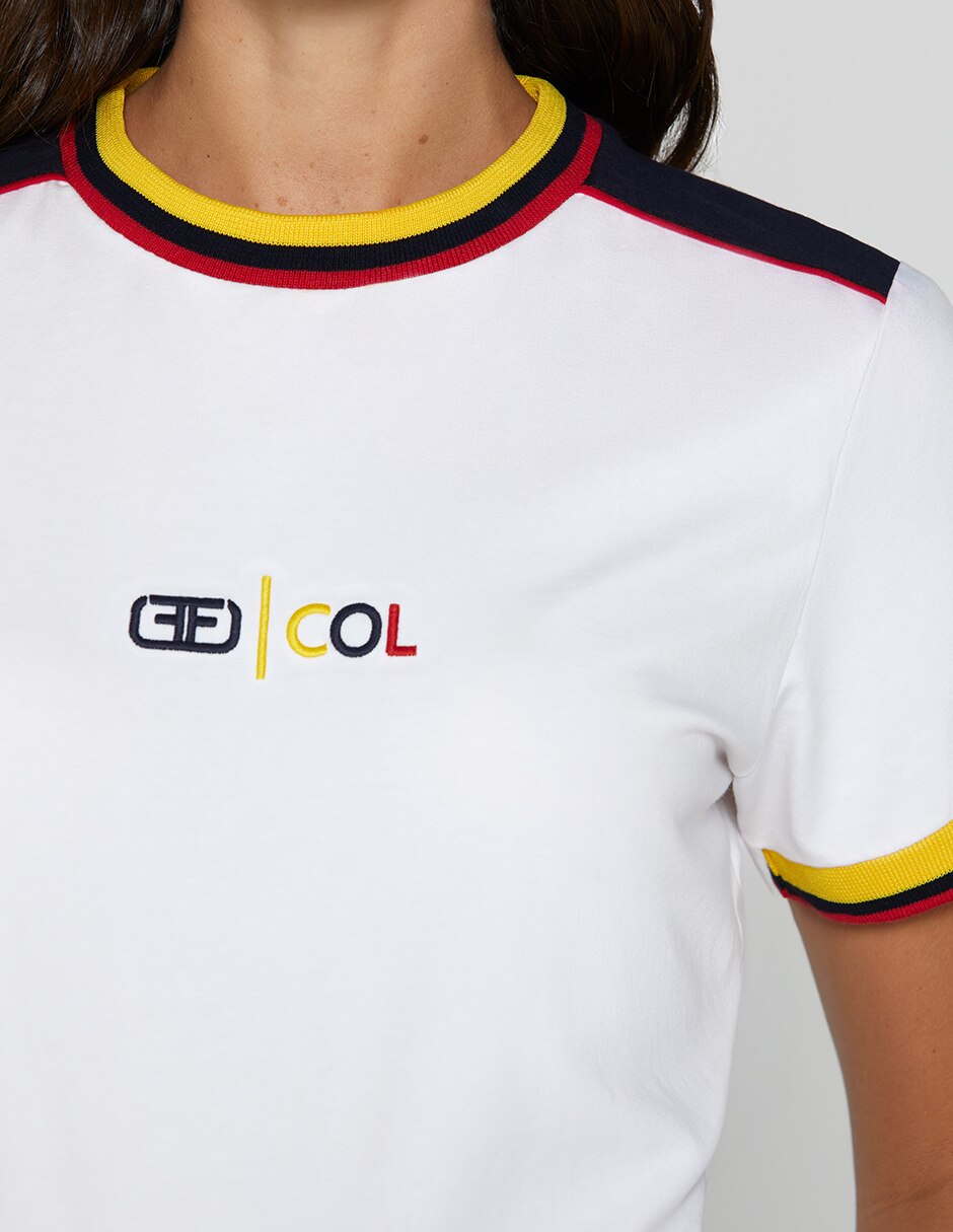 Playera manga corta Colombia cuello redondo mujer 3