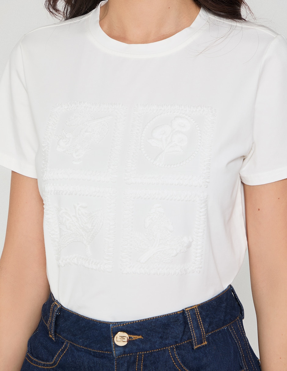 Playera manga corta cuello redondo mujer 4