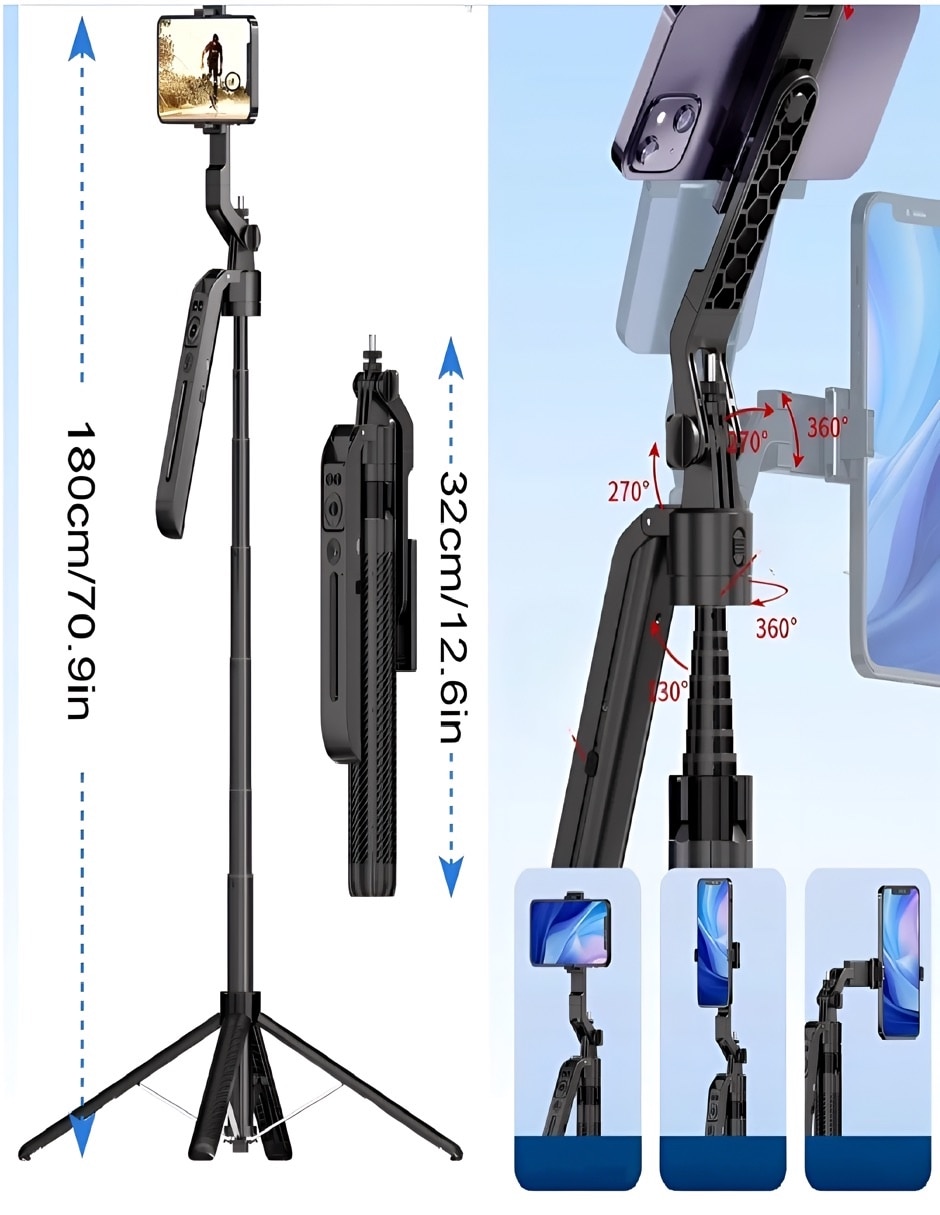 Selfie stick commy-7558 con control remoto 7