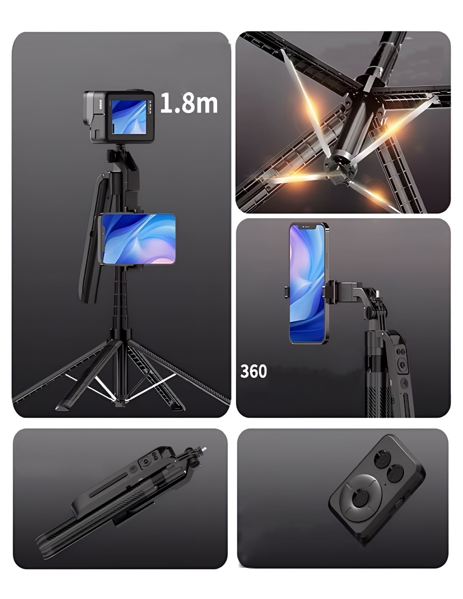 Selfie stick commy-7558 con control remoto