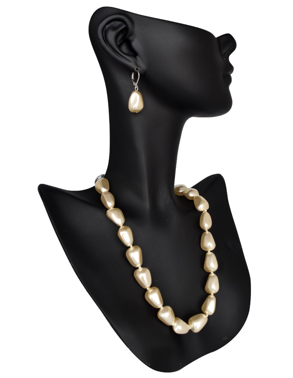 Aretes y collar de perla perla 4
