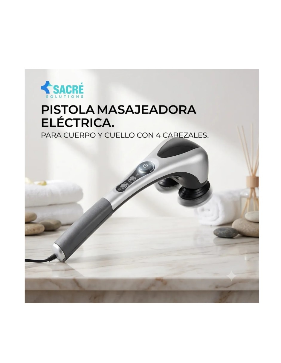 Masajeador facial manual 4 cabezales intercambiable 4