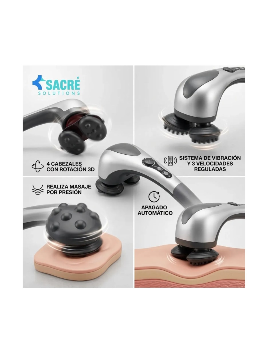 Masajeador facial manual 4 cabezales intercambiable 3