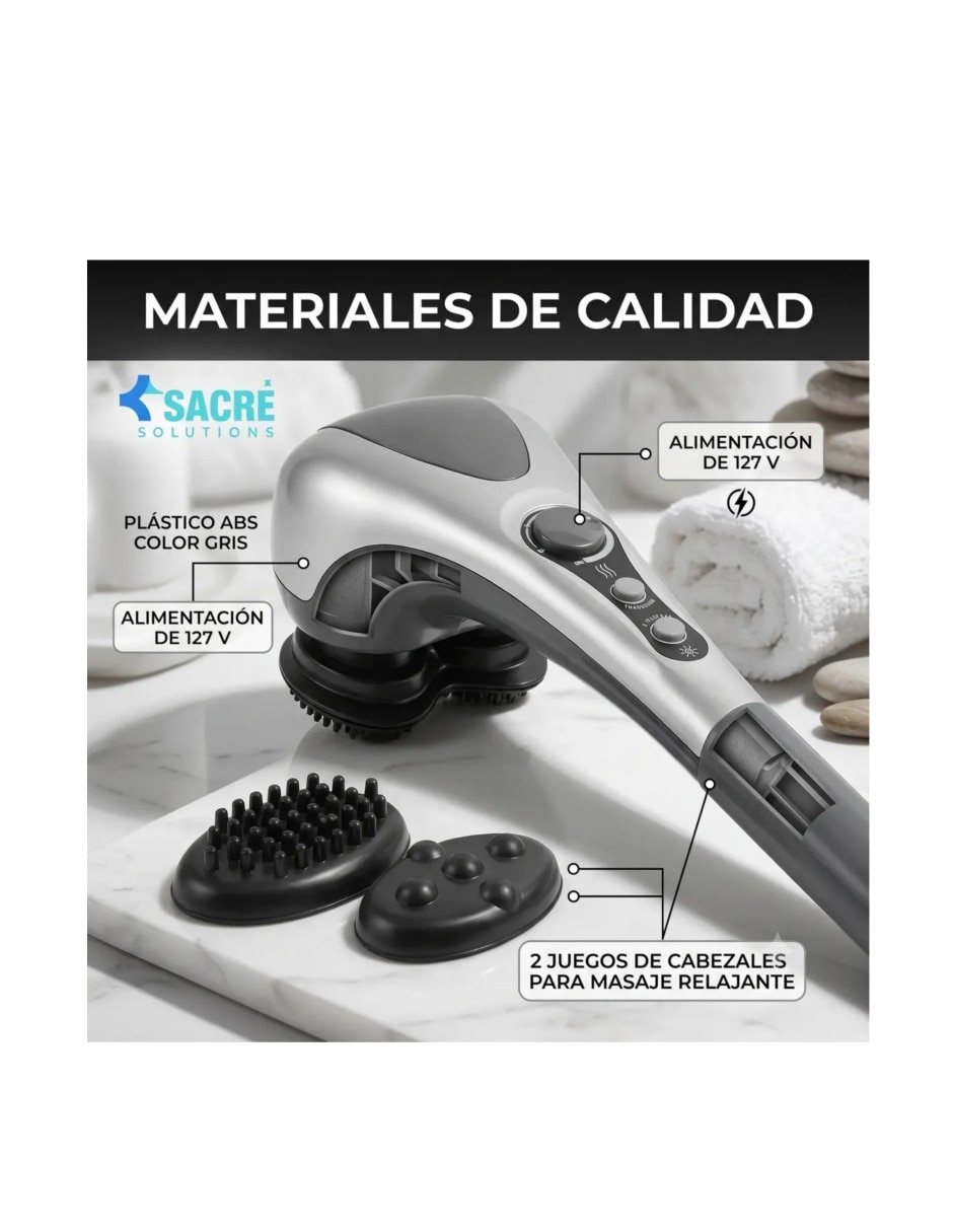 Masajeador facial manual 4 cabezales intercambiable 2