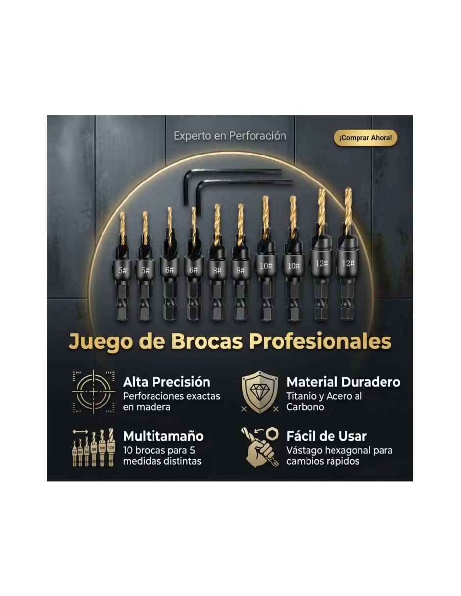 Kit de brocas para avellanador 4
