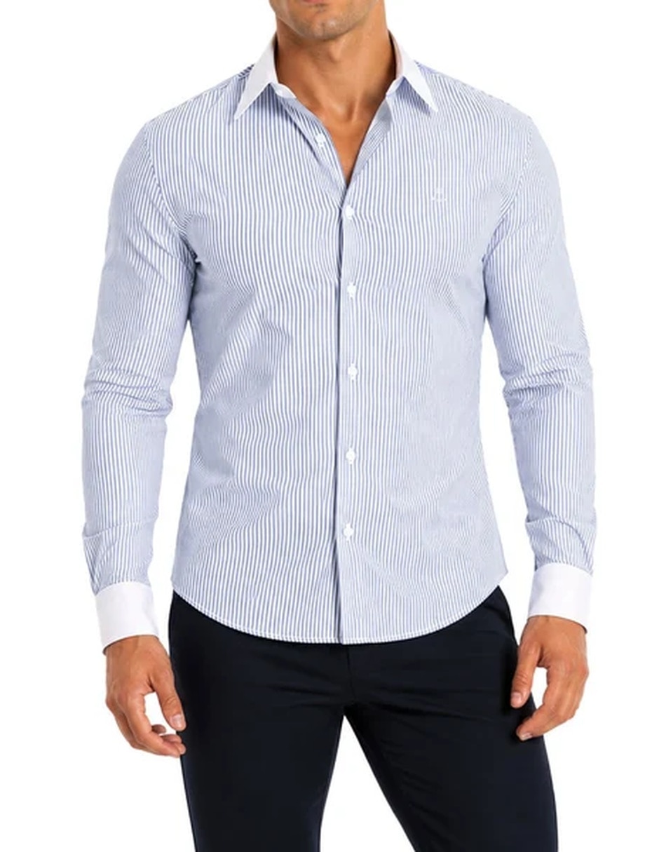 Camisa casual manga larga para hombre 5