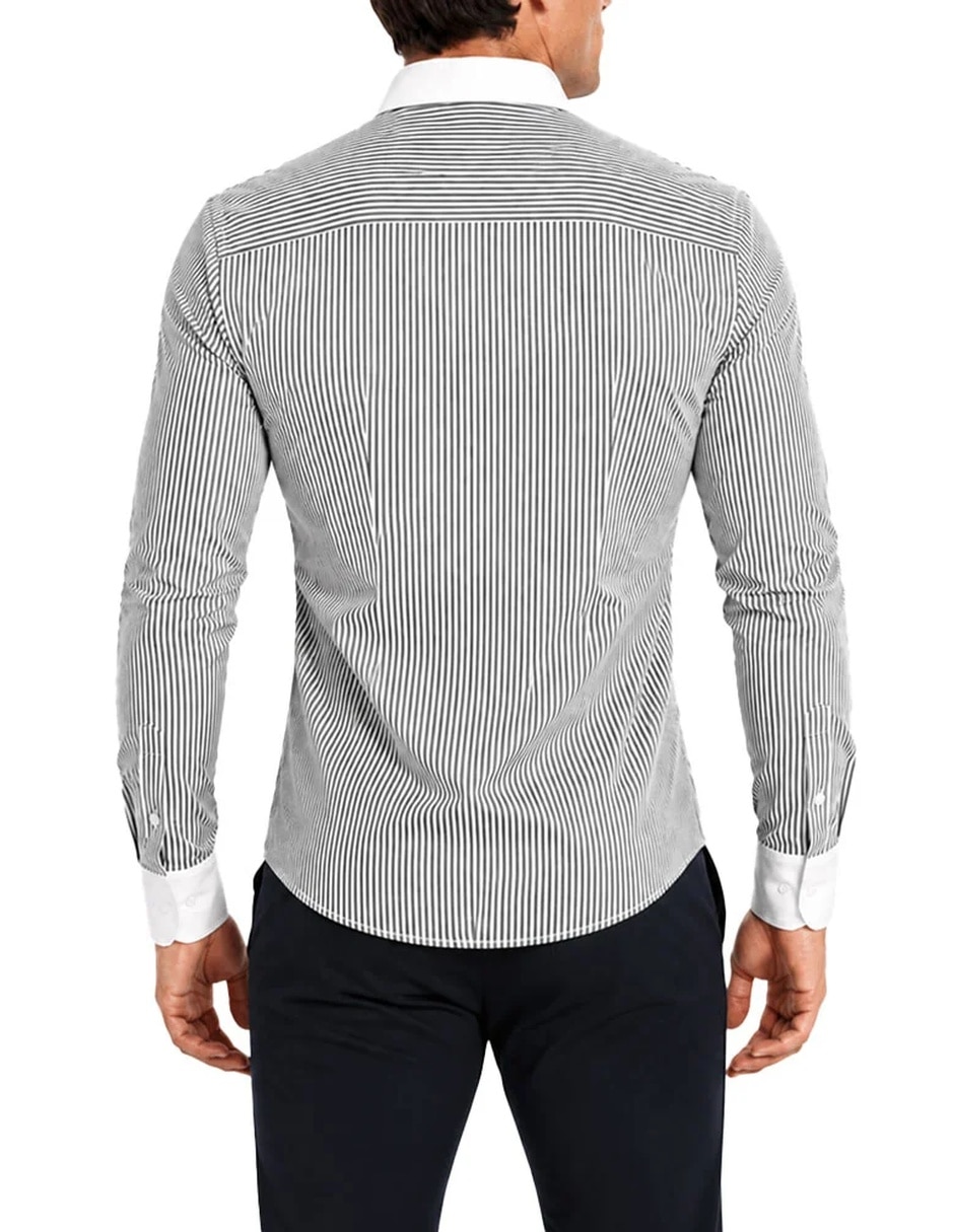 Camisa casual manga larga para hombre 4