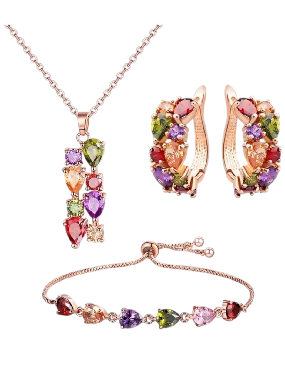 Set collar pulsera y aretes circonita