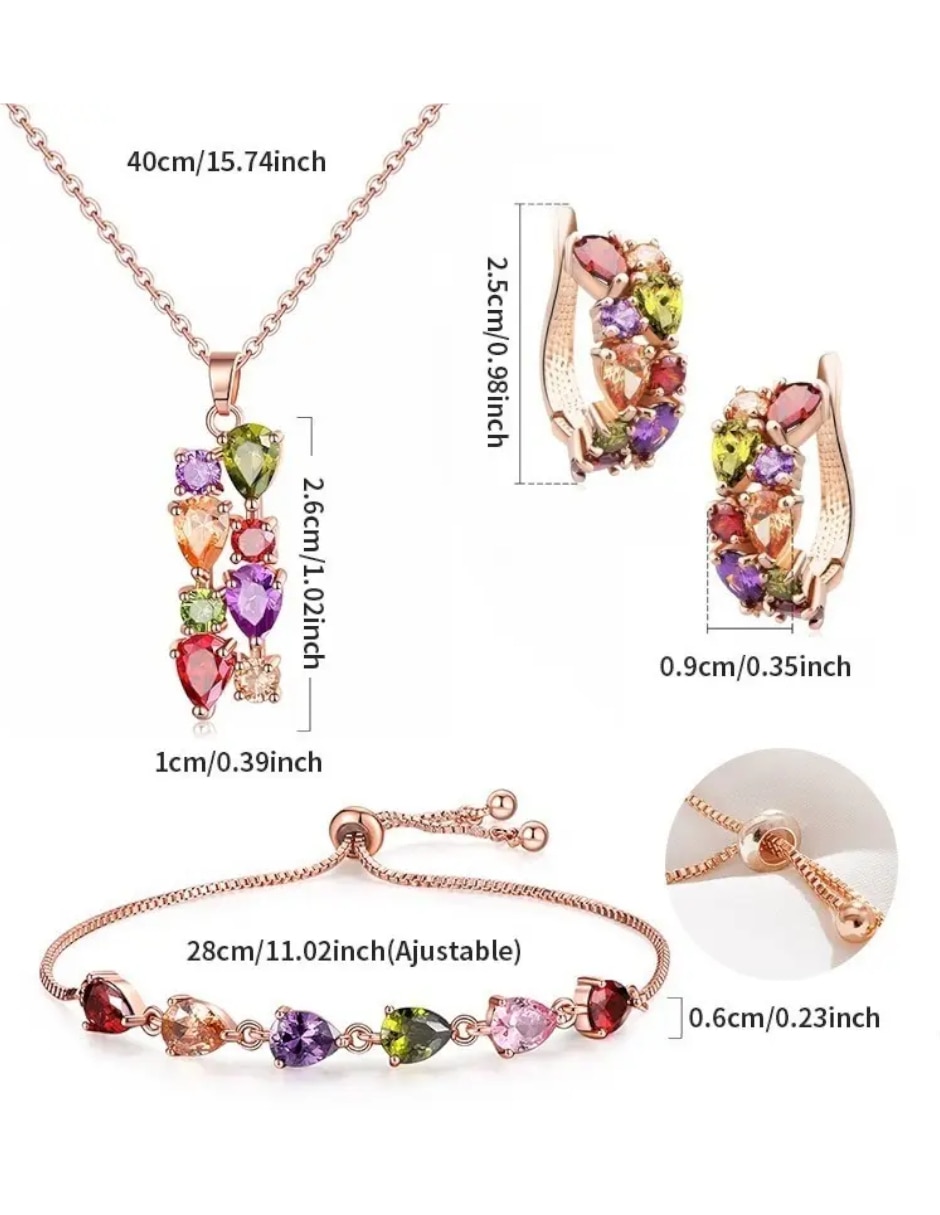 Set collar pulsera y aretes circonita 4