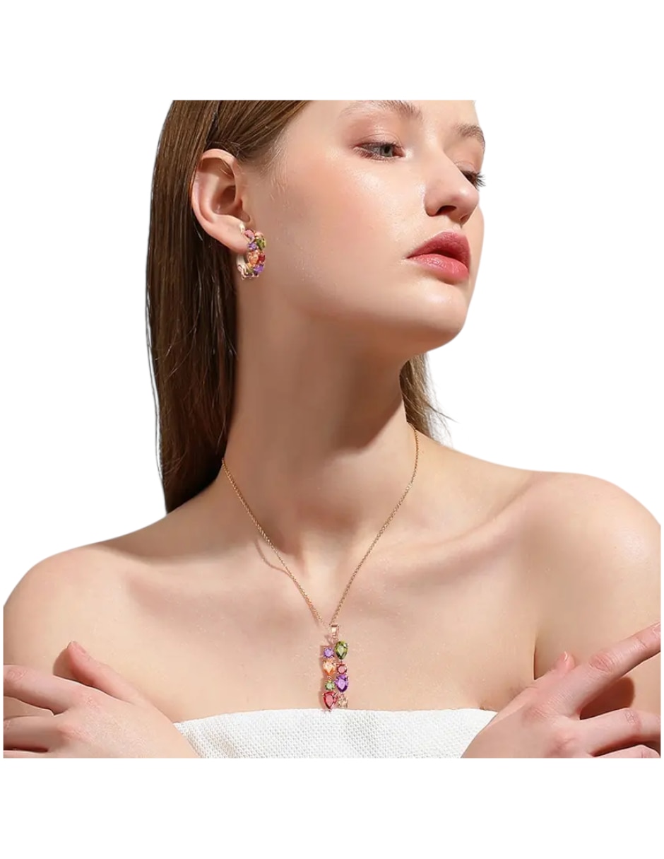 Set collar pulsera y aretes circonita 2