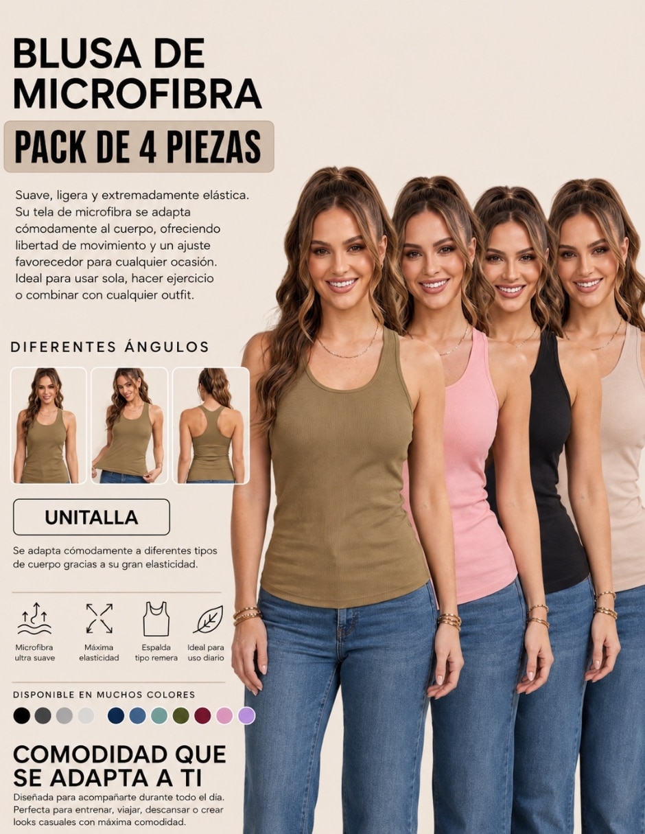Set blusa sin manga para mujer 8