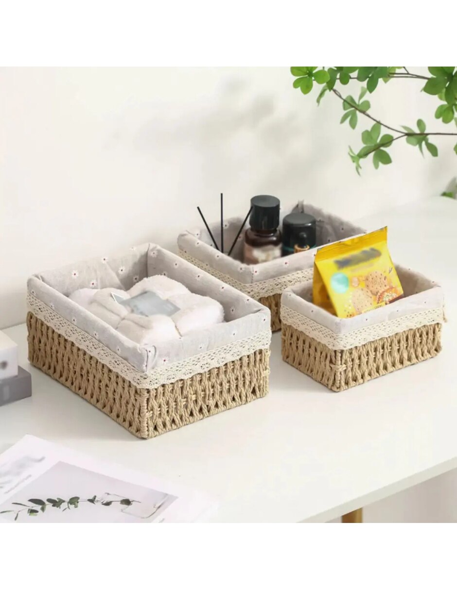 Set canasta de mimbre