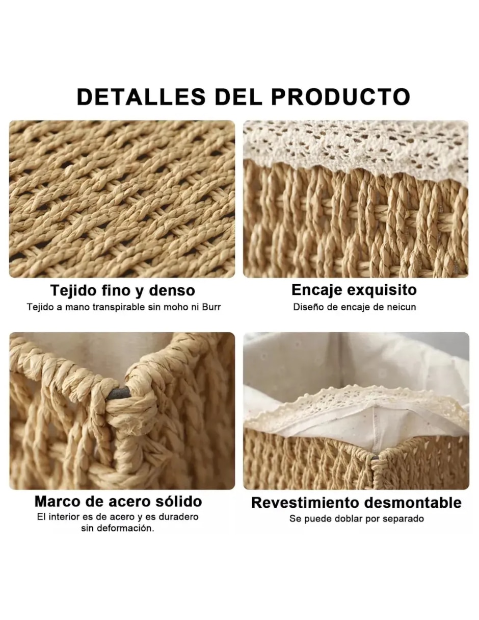 Set canasta de mimbre