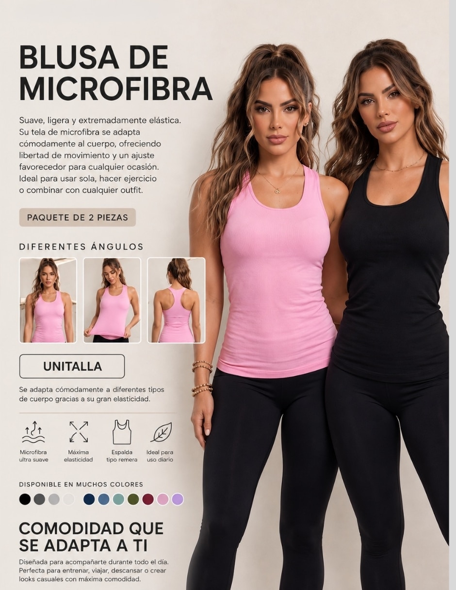 Set blusa sin manga para mujer 8