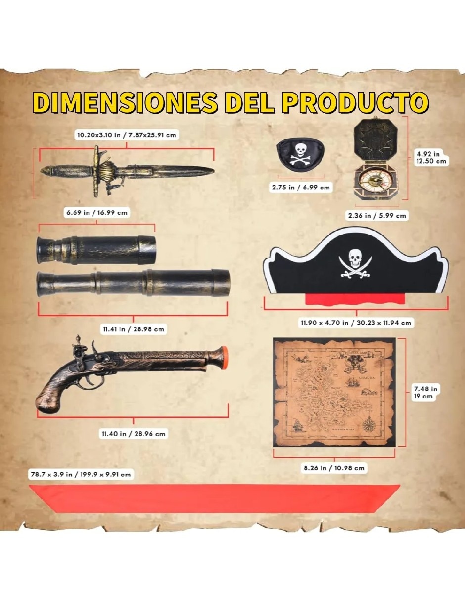 Set de accesorios para disfraz de pirata 5