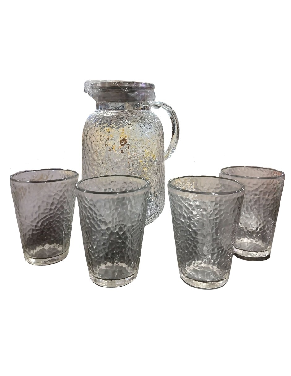 Set jarra con vasos vidrio Set jarra con vasos vidrio