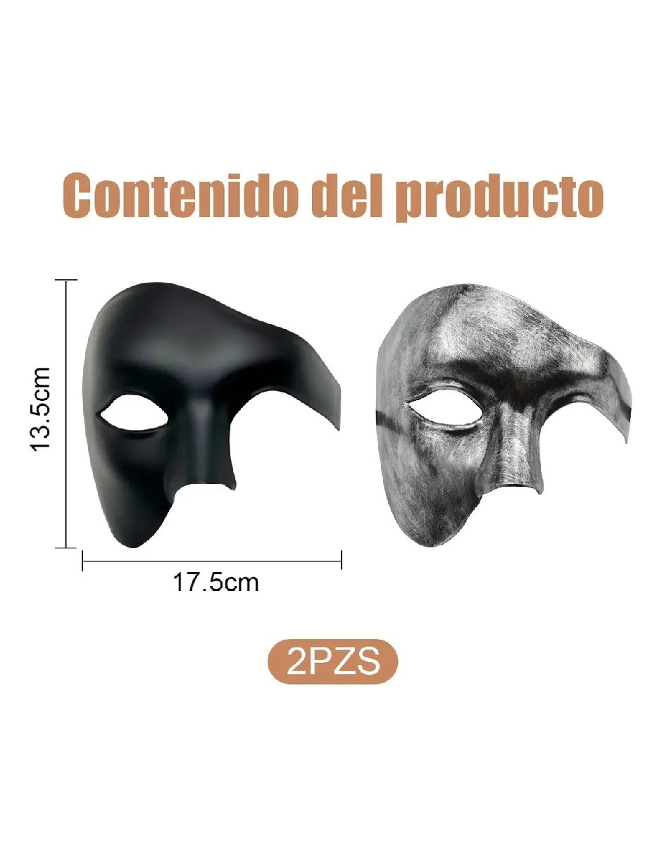 Máscara para disfraz de fantasma de la ópera 5