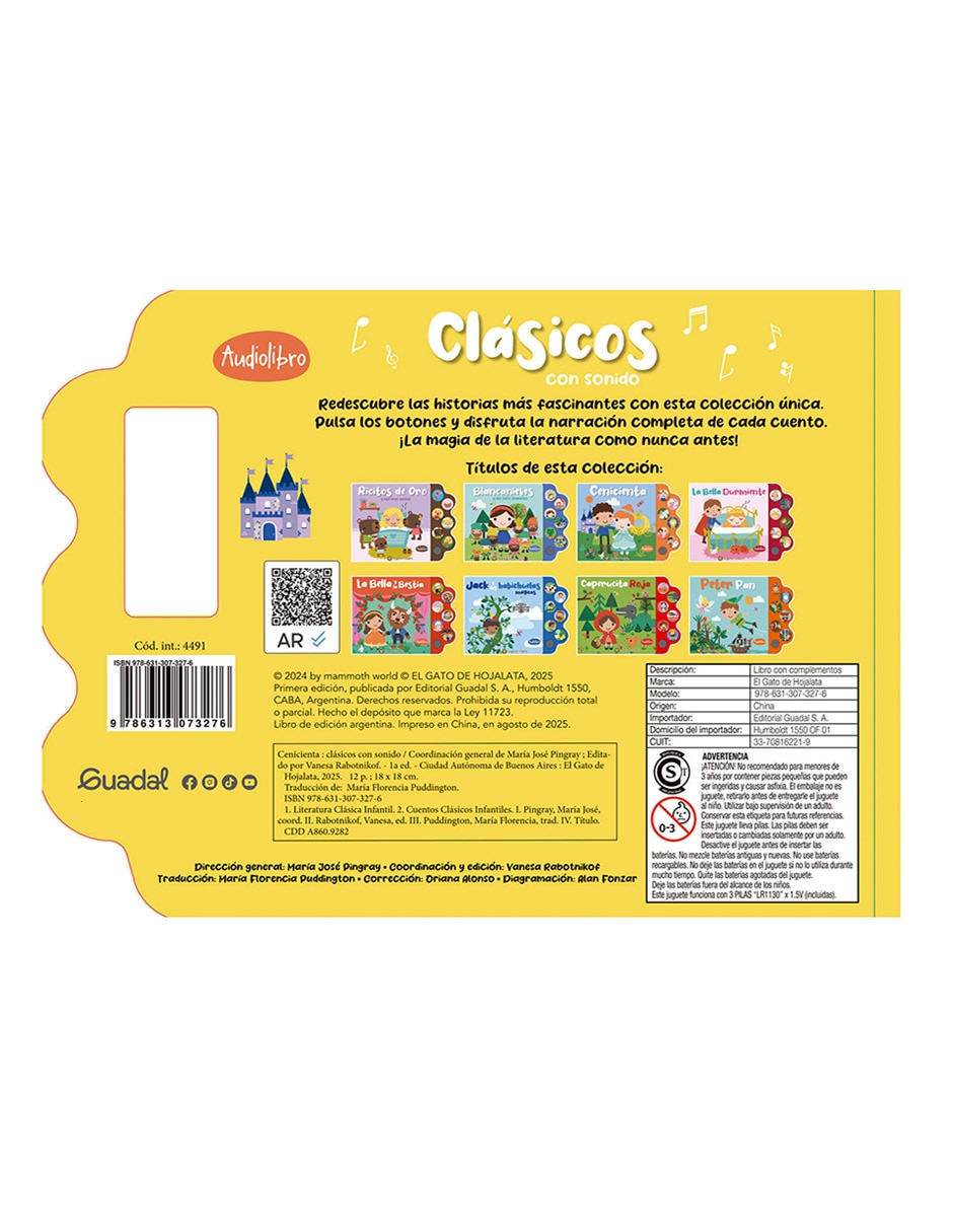 Libro cenicienta. Clásicos con sonido de 4