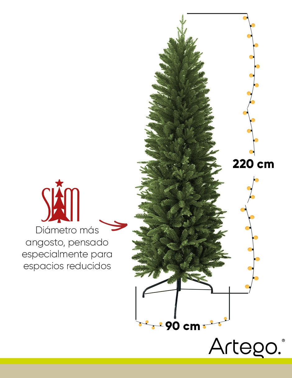Árbol de navidad alpine fir slim de plástico 6