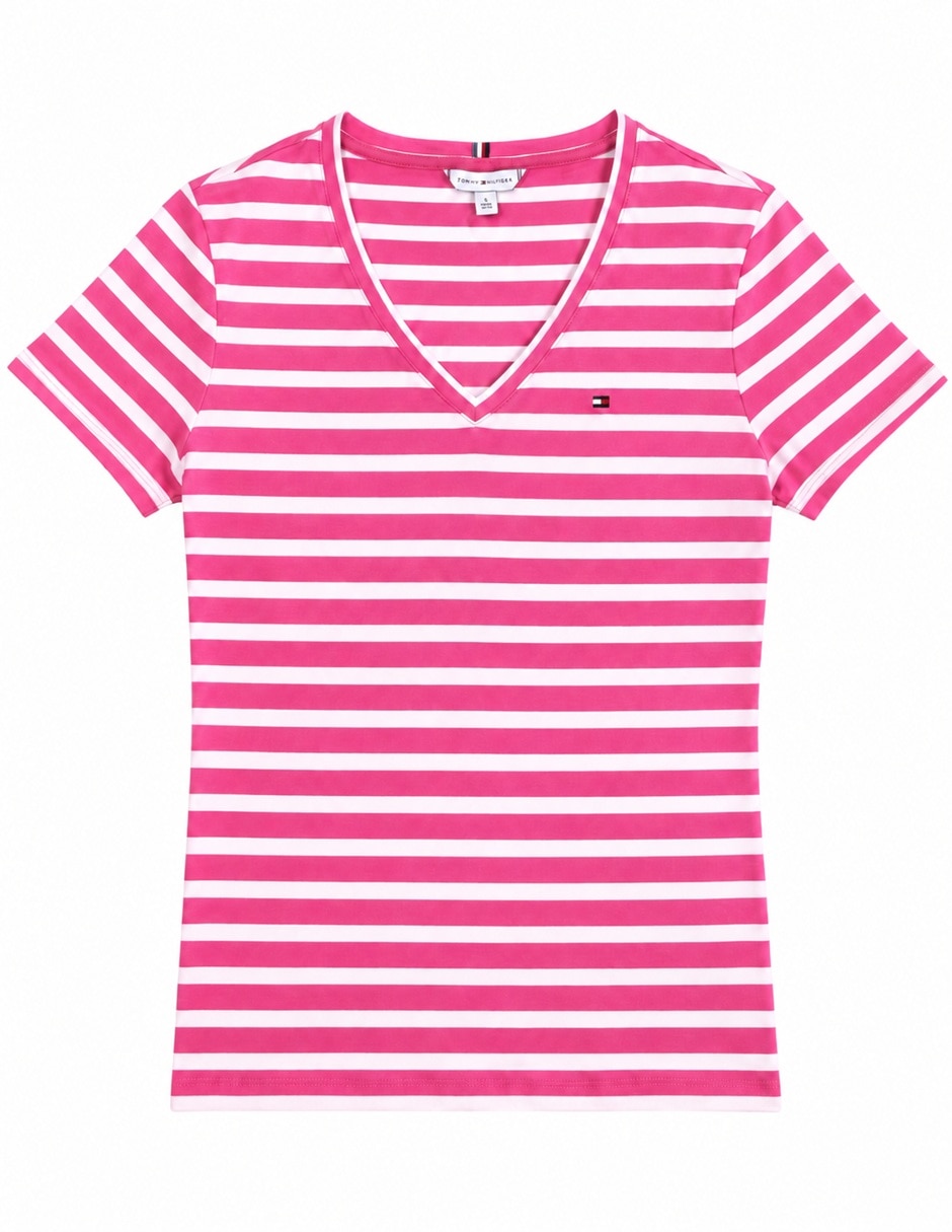 Playera manga corta cuello v para mujer