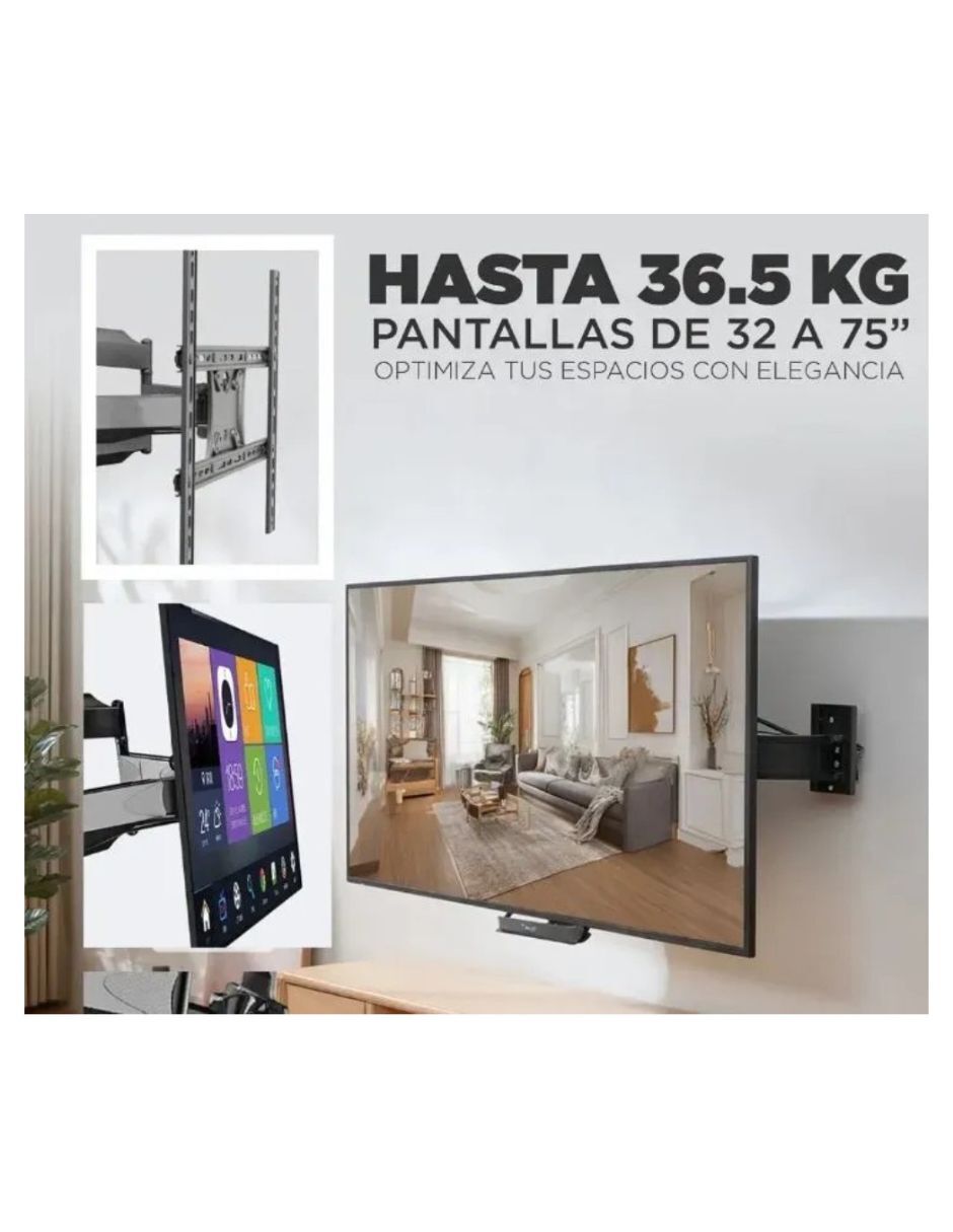 Soporte de pared para pantalla articulado 32 - 75 pulgadas 2