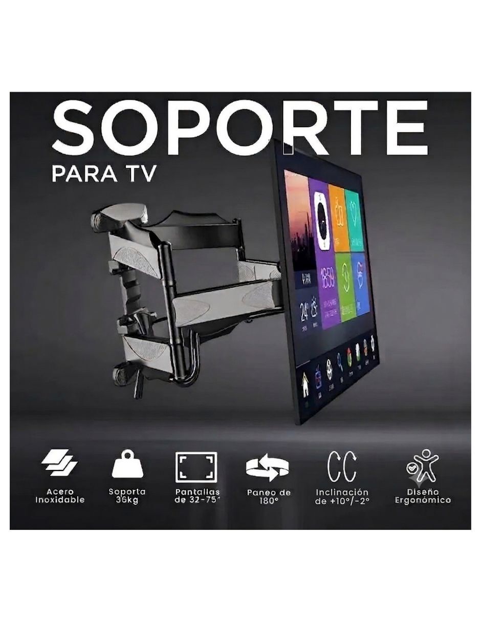 Soporte de pared para pantalla articulado 32 - 75 pulgadas 6