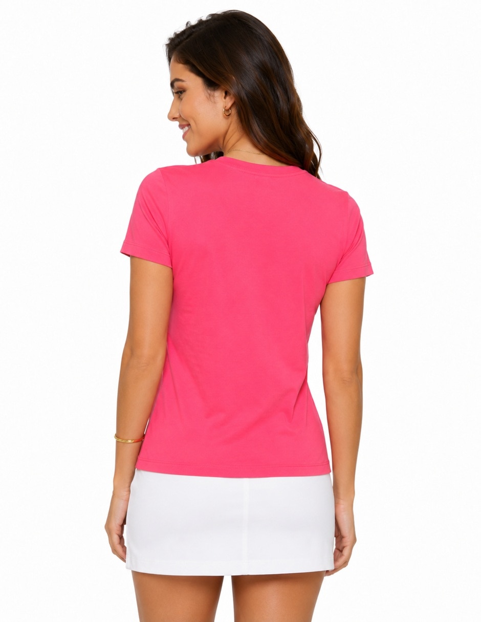 Playera manga corta XW06732 650 TIK cuello redondo mujer 6