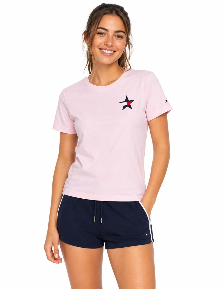Playera manga corta XW07878 500 W0F cuello redondo mujer